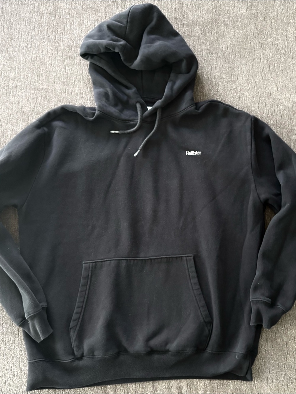 Hollister Men’s Black Pullover Hoodie, men’s large